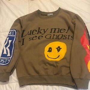 Brown Graphic Sweatshirt with Yellow and Red Accents